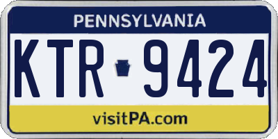 PA license plate KTR9424