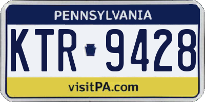 PA license plate KTR9428
