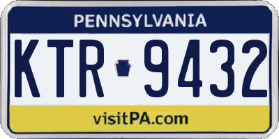 PA license plate KTR9432