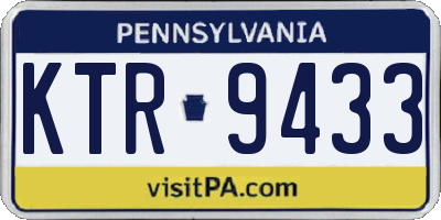 PA license plate KTR9433