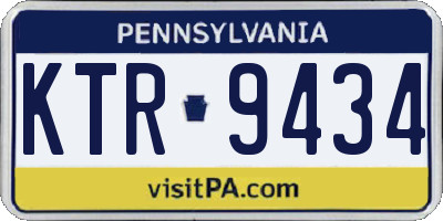 PA license plate KTR9434