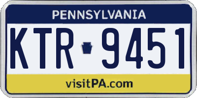 PA license plate KTR9451