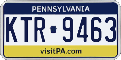 PA license plate KTR9463