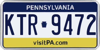 PA license plate KTR9472