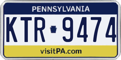 PA license plate KTR9474