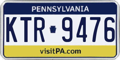 PA license plate KTR9476