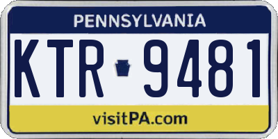 PA license plate KTR9481