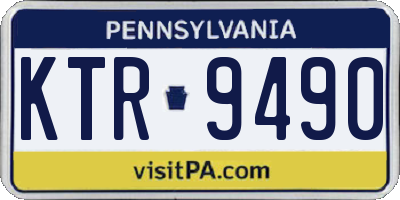 PA license plate KTR9490