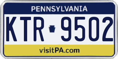 PA license plate KTR9502