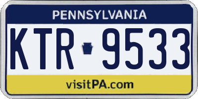 PA license plate KTR9533