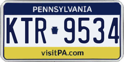 PA license plate KTR9534