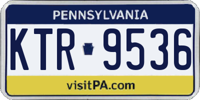 PA license plate KTR9536