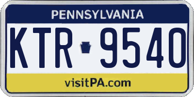 PA license plate KTR9540