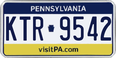 PA license plate KTR9542
