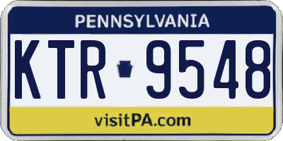 PA license plate KTR9548
