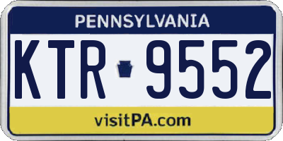 PA license plate KTR9552