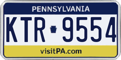 PA license plate KTR9554