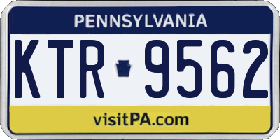 PA license plate KTR9562
