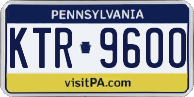 PA license plate KTR9600