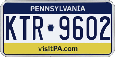 PA license plate KTR9602