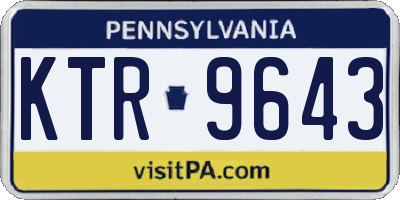 PA license plate KTR9643
