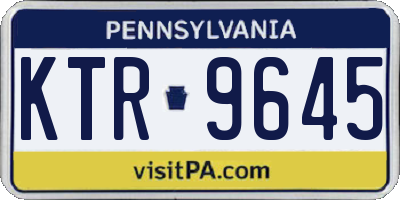 PA license plate KTR9645