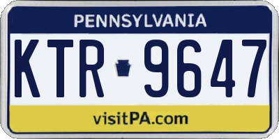 PA license plate KTR9647