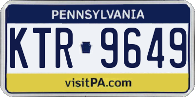PA license plate KTR9649