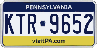 PA license plate KTR9652