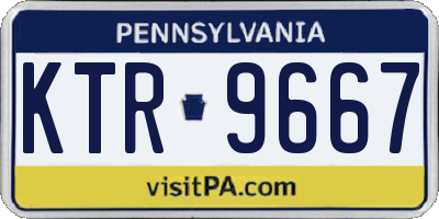PA license plate KTR9667