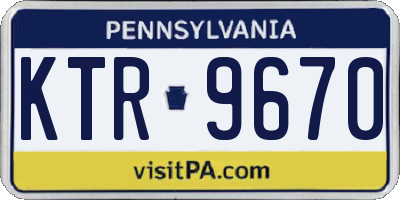 PA license plate KTR9670