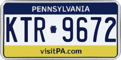 PA license plate KTR9672
