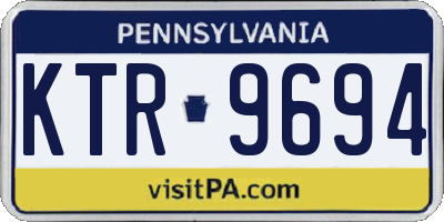 PA license plate KTR9694