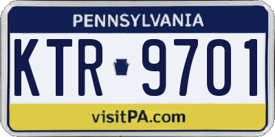 PA license plate KTR9701
