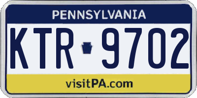 PA license plate KTR9702