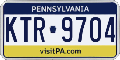 PA license plate KTR9704