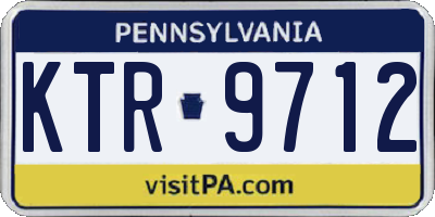 PA license plate KTR9712