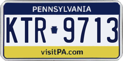 PA license plate KTR9713