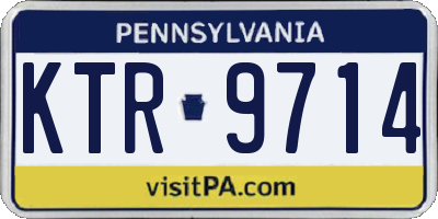 PA license plate KTR9714