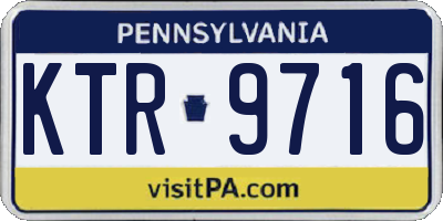 PA license plate KTR9716