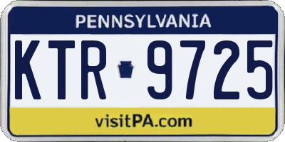 PA license plate KTR9725