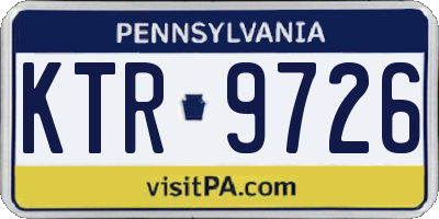 PA license plate KTR9726