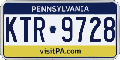 PA license plate KTR9728