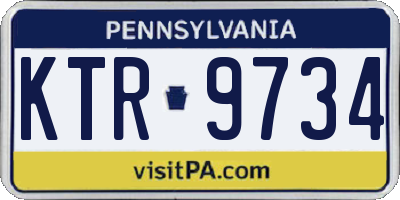 PA license plate KTR9734