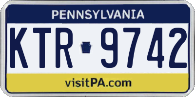 PA license plate KTR9742