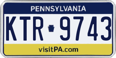 PA license plate KTR9743