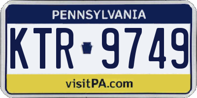 PA license plate KTR9749
