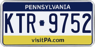 PA license plate KTR9752