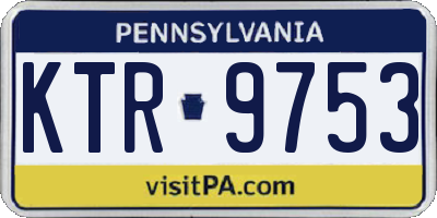 PA license plate KTR9753