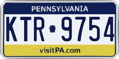 PA license plate KTR9754